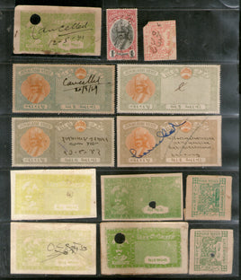 India Fiscal Junagadh State 13 Diff Court Fee Revenue Stamp # 1332