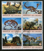 Angola 2000 Prehistoric Animals Wild Life Setenant BLK/6 Cancelled # 13494