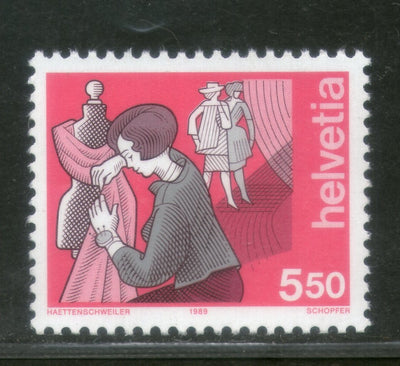 Switzerland 1989 Industry Dressmaker Faishon Design Women 1v MNH # 134 - Phil India Stamps