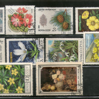 Russia USSR 10 Diff. Flowers Tree Plant Flora Used Stamps # 13524