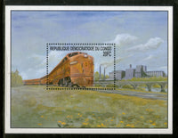 Congo Zaire 2001 Steam Locomotive Train Electric Transport Railway Sc 1568 M/s MNH # 13564