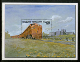 Congo Zaire 2001 Steam Locomotive Train Electric Transport Railway Sc 1568 M/s MNH # 13564