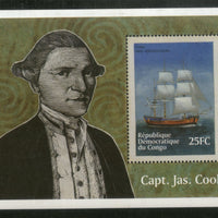 Congo Zaire 2001 HNS Endeavour Sailing Ships Transport Capt. Jas. Cook Sc 1583 M/s MNH # 13568