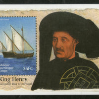 Congo Zaire 2001 Portuguese Caravel Sailing Ships Transport Navigator King Henry Sc 1582 M/s MNH # 13570