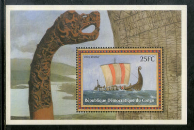 Congo Zaire 2001 Viking Drakkar Sailing Ships Transport Sc 1581 M/s MNH # 13585