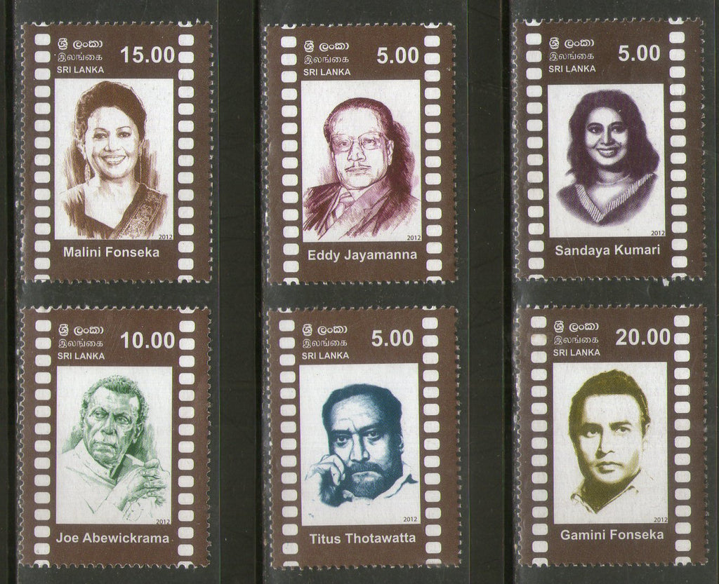 Sri Lanka 2012 Cinema Film Personalities Actor Sc 1819-24 MNH # 1412