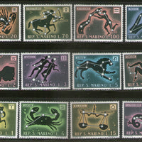 San Marino 1970 Zodiac Signs Astrology Space 12v Sc 716-27 MNH # 1426