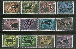 San Marino 1970 Zodiac Signs Astrology Space 12v Sc 716-27 MNH # 1426