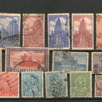 India 1949-51 Archaeological 1st Definitive Series Phila D1-17 Set up to Rs. 5 Used # 1440