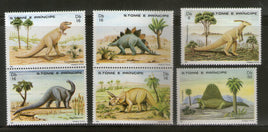 St. Thomas & Prince Islands 1982 Dinosaurs Pre Historic Animals Sc 664-69 MNH # 1454