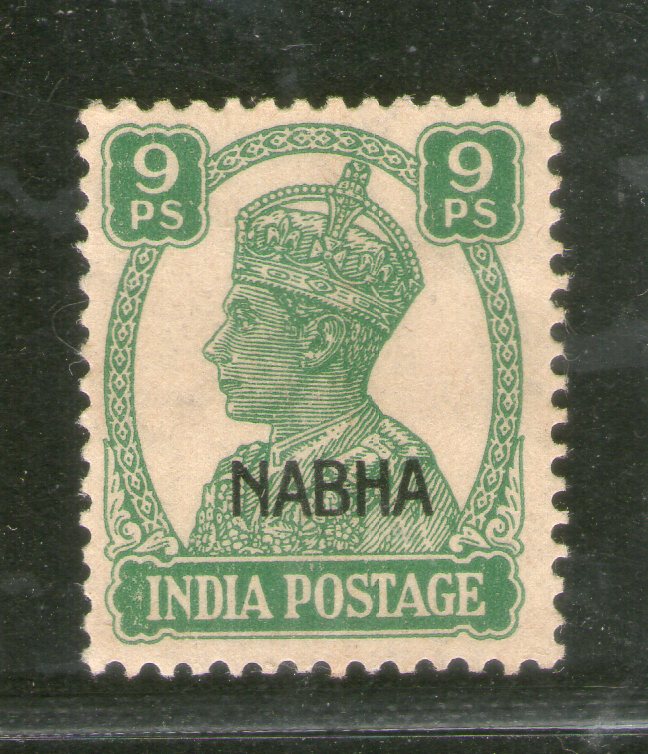 India Nabha State 9ps KG VI Postage Stamp SG 107 / Sc 102 Cat £3 MNH # 1470