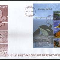 Gambia 2005 Fishes Seal Marine Life Sc 2943 Sheetlet FDC # 15005