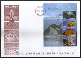 Gambia 2005 Fishes Seal Marine Life Sc 2943 Sheetlet FDC # 15005