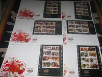 India 2013 100 Years of Indian Cinema Film Movie Art Set of 6 Sheetlets on FDC