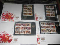 India 2013 100 Years of Indian Cinema Film Movie Art Set of 6 Sheetlets on FDC
