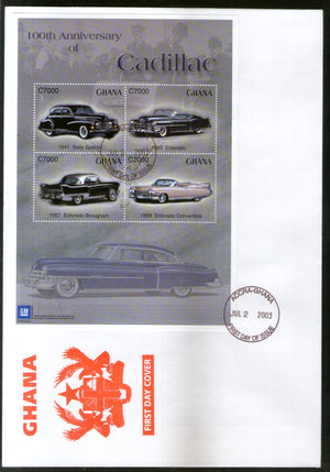 Ghana 2003 Cadillac Motor Car Automobile Sc 2377 Sheetlet FDC # 15084