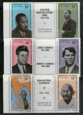 Cameroun 1968 Mahatma Gandhi of India Marin Luther King Kennedy 6v MNH # 150