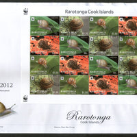 Cook Island 2012 WWF Land Snails Wildlife Animal Sc 1412a Sheetlet FDC # 15120