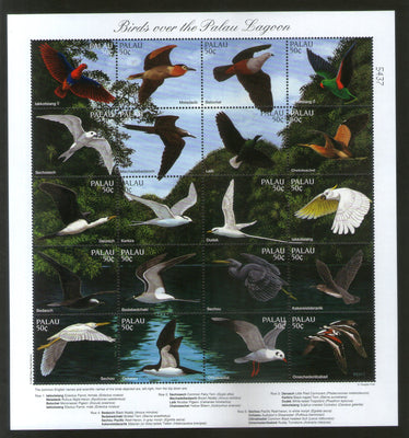 Palau 1990 Lagoon Birds Parrot Wildlife Fauna Sc 402 Sheetlet MNH # 15133