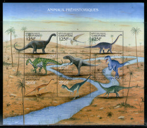 Gabon 1993 Dinosaurs Prehistoric Animals Sc1012 Sheetlet MNH # 15137