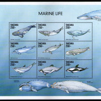 Tanzania 1999 Whales Fish Marine Life Animal Fauna Sheetlet Sc 1852 MNH # 15160