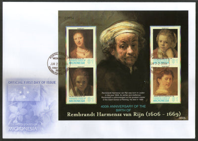 Micronesia 2006 Rembrandt Paintings Art Sc 692 Sheetlet FDC # 15161