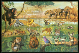Angola 2000 Wildlife Animals Monkey Lion Birds Elephant Zebra Sc 1126 M/s MNH # 15169
