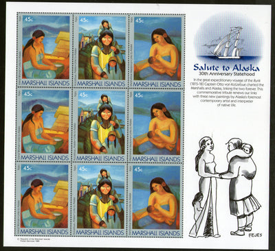 Marshall Island 1988 Alaska Paintings by Claire Fejes Sheetlet Sc 215a MNH #1518