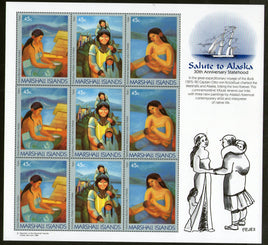 Îles Marshall 1988 Alaska Peintures de Claire Fejes Feuillet Sc 215a MNH #1518