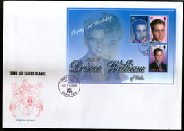 Îles Turques-et-Caïques 2003 Prince William Sc 1414 Feuillet FDC n° 15199
