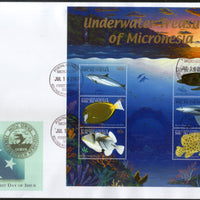 Micronesia 2001 Under Water Fishes Marine Life Animals Sc 445 Sheetlet FDC # 15201
