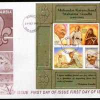 Gambia 1998 Mahatma Gandhi of India Sc 2062 Sheetlet FDC # 15250