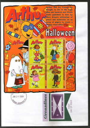 Grenada 2004 Arthur Halloween Cartoon Film Sc 2522  Sheetlet FDC # 15252