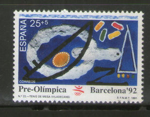 Spain 1991 Table Tennis Olympic Games Sport Sc B185 MNH # 1530