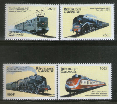 Gabon 2000 Locomotives Railway Train Transport Sc 1028-31 MNH # 155