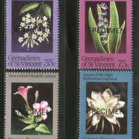St. Vincent Grenadines 1984 Night-blooming Flowers SPECIMEN Sc 437-40 MNH # 157 - Phil India Stamps
