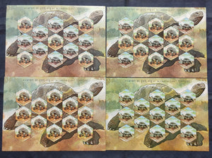 India 2008 Aldabra Giant Tortoise Reptiles Phila-2367-68 Set of 4 Sheetlets MNH