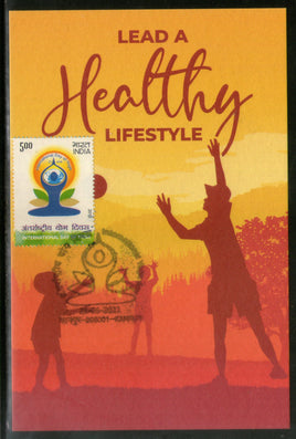India 2021 International Yoga Day Health Fitness Max Card # 16103