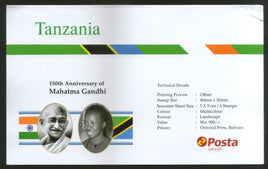 Tanzanie 2019 Mahatma Gandhi de l'Inde 150e anniversaire de la naissance de Timbres Drapeau Pack de présentation MNH # 16129