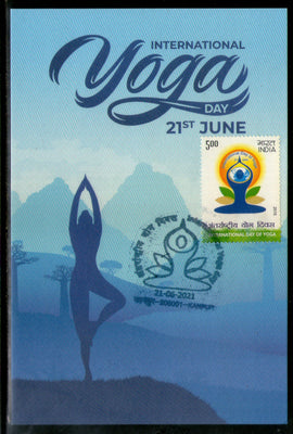 India 2021 International Yoga Day Health Fitness Max Card # 16165