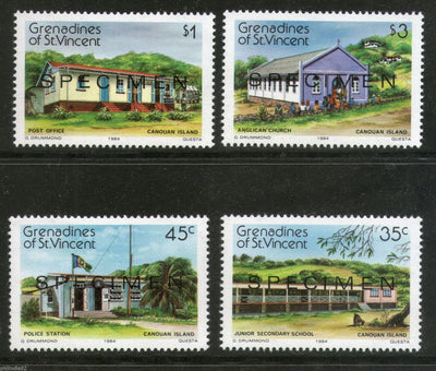 St. Vincent Grenadines 1984 Canouan Architecture SPECIMEN Sc 433-36 MNH # 161 - Phil India Stamps