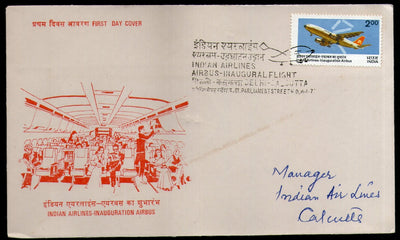 India 1976 Indian Airlines Airbus DELHI-CALCUTTA FDC First Flight Cover # 16266