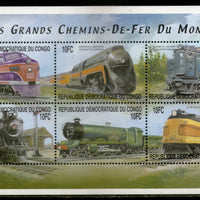 Congo - Zaire 2001 Steam Locomotive Train Railway Electric Sc 1563 Sheetlet MNH # 16335