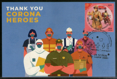 India 2020 We Salute to Corona Warrior COVID-19 Health Max Card # 16380