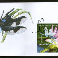 Namibia 2007 Dragonflies Blue basker Insect Animals Flowers M/s on FDC # 16394