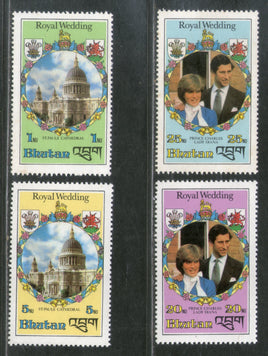 Bhutan 1981 Royal Wedding Princess Diana & Charles Paul Church Sc317-20 MNH # 1639