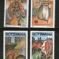 Botswana 1986 Traditional Milk Containers Cow Cattle Agriculture Sc 384-87 MNH # 163