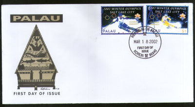 Palau 2002 Winter Olympic Games Salt Lake Skiing Sc 678-79 FDC # 16510
