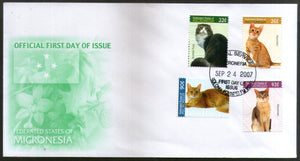 Micronesia 2007 Domestic Cats Pet Animals Sc 751-54 4v FDC # 16515