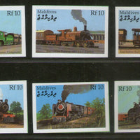 Maldives 2000 Indian Railway History Locomotive Transport IMPERF 6v Sc 2443  MNH # 1651